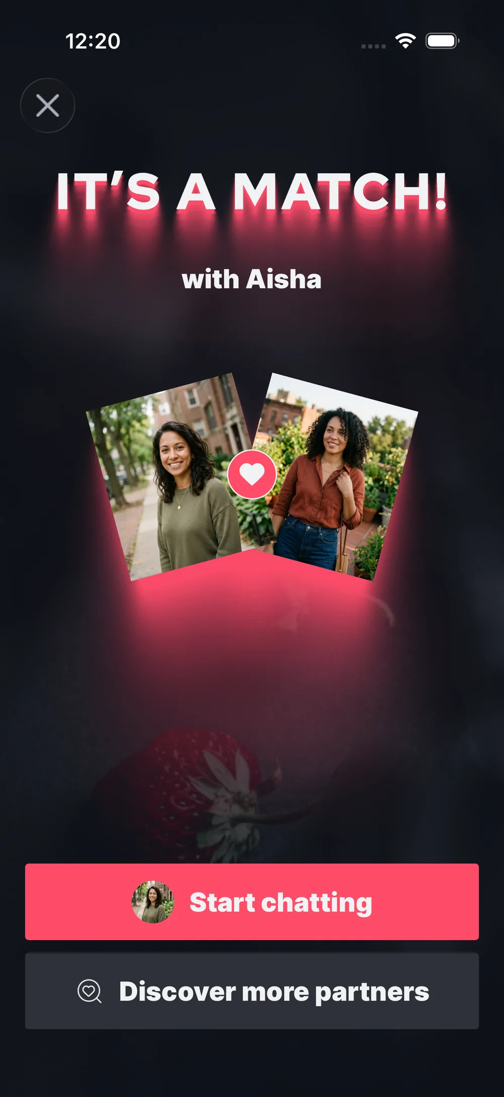 BeeDee it's-a-match screen